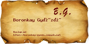 Boronkay Győző névjegykártya
